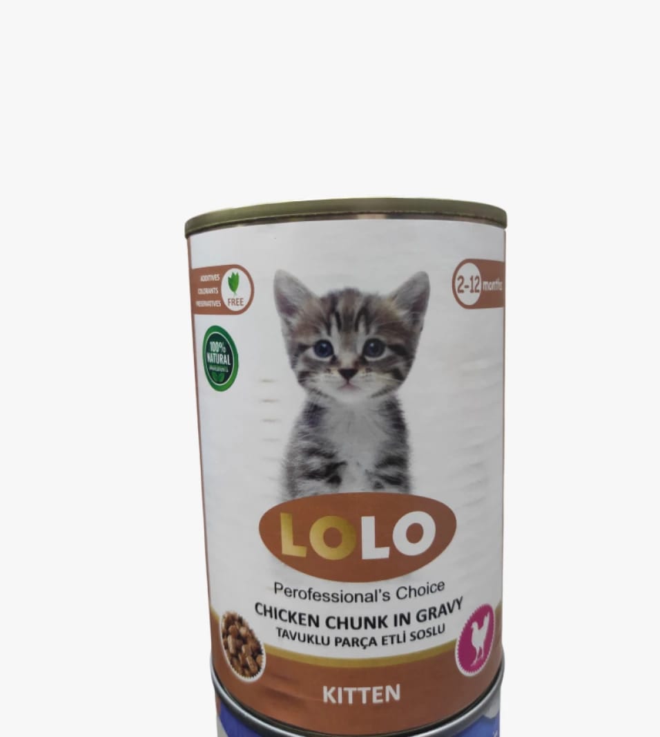 LOLO Cat Food with Chicken Chunk in Gravy for Kittens 2-12 Months, Premium Flavor with No Added Preservatives