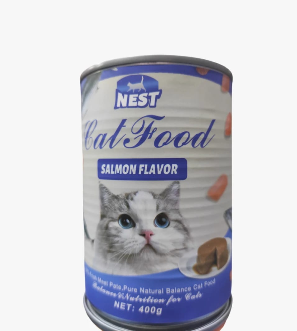 NEST Cat Food Salmon Flavor for Cats, Delicious and Nutritious Design Provides Balanced Nutrition for Feline Pets.