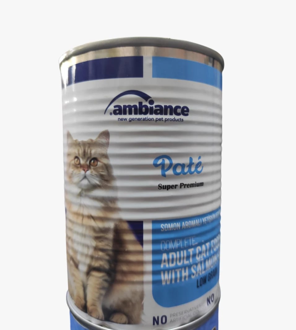 Ambiance Premium Pâté Salmon Flavor Adult Cat Food, Convenient Design for Feline Companions