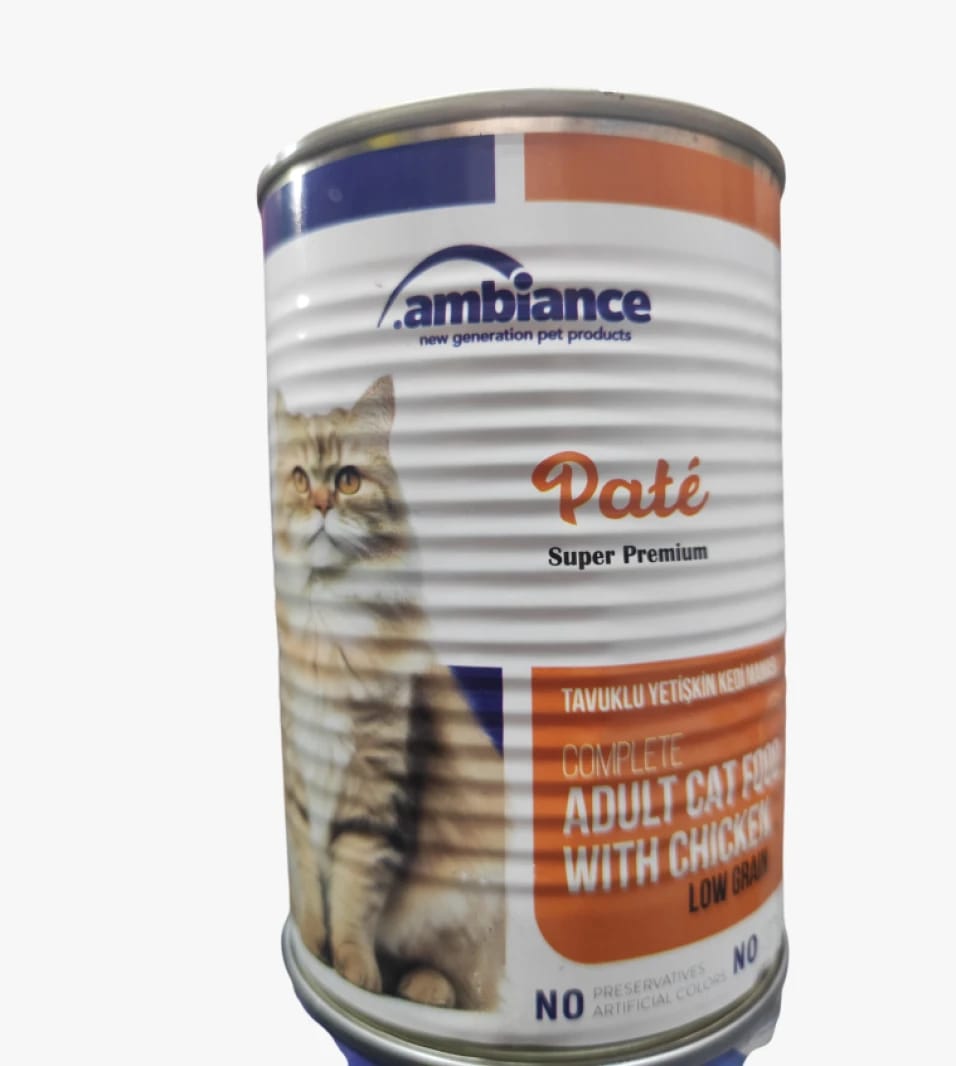 Ambiance Brand Adult Cat Food Delicacy with Meat, Complete Recipe with Chicken Aroma and Luxurious Care.