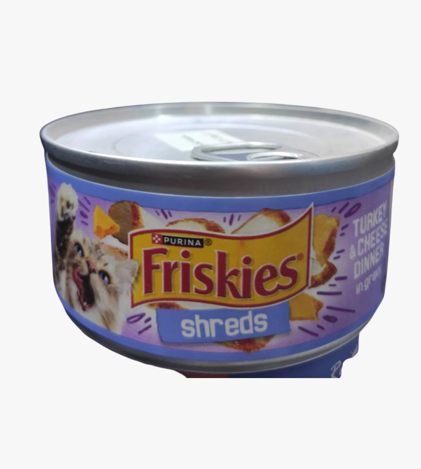 Friskies Shreds Cat Food with Turkey and Cheese in Savory Gravy, Attractive Design for Cat Enthusiasts