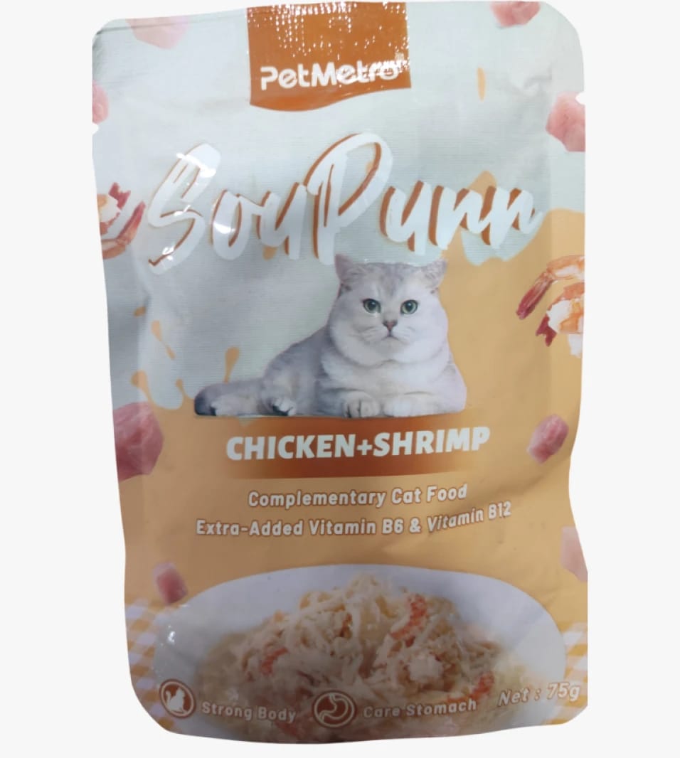PetMetro Cat Food with Chicken and Shrimp Flavor for Cats with Added Vitamins to Enhance Feline Health