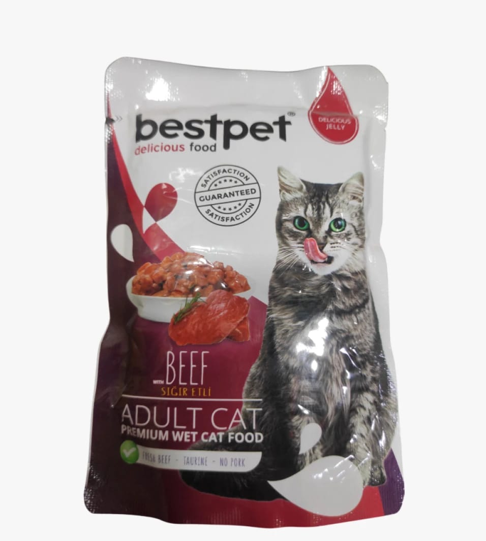Bestpet Adult Cat Beef Wet Food, Premium Quality, Delicious Flavor and Adult Formula