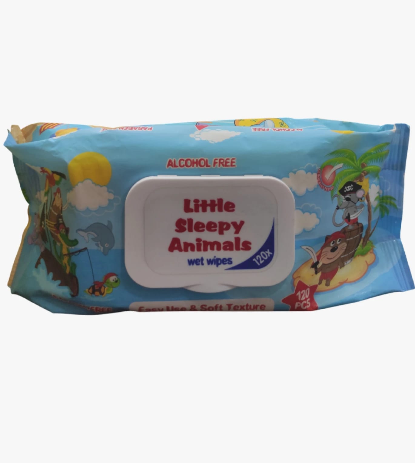 Little Sleepy Animals Wet Wipes for Kids, Exciting Design, Alcohol-Free for Effective Daily Cleaning