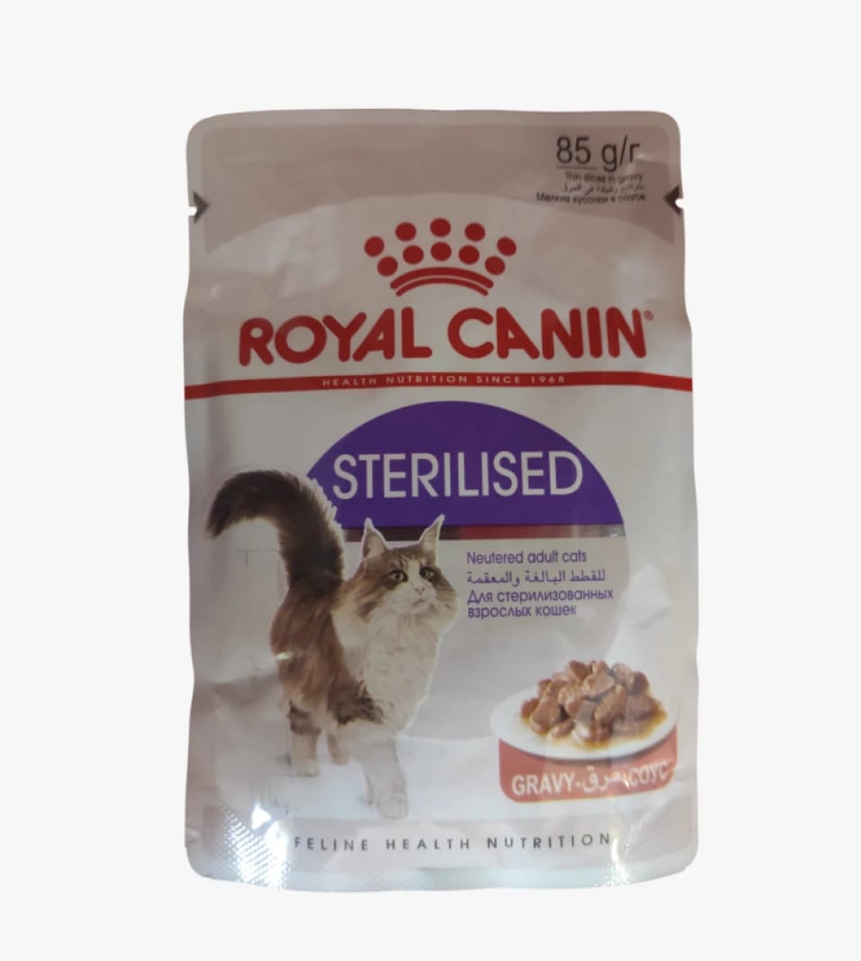 Royal Canin Sterilised Adult Cat Food in Gravy for Neutered and Balanced Adult Cats