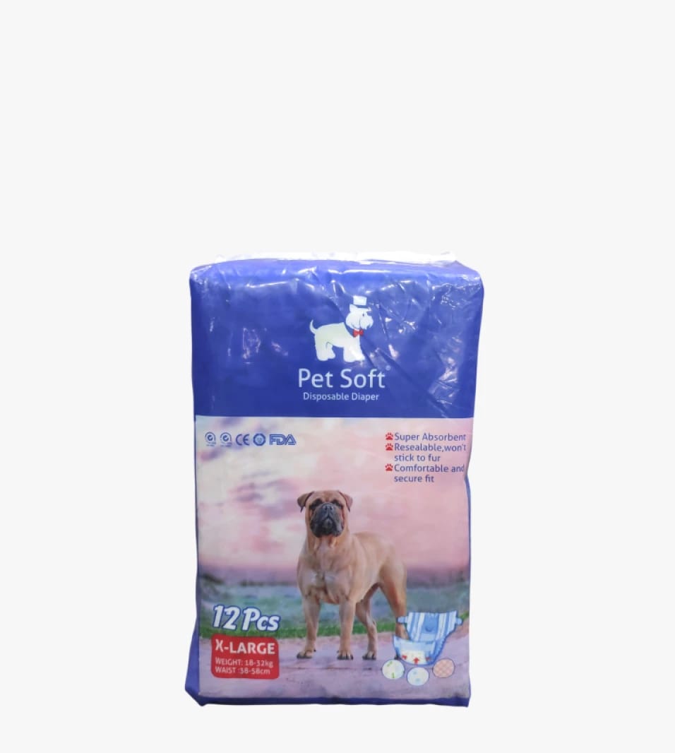 Pet Soft Disposable Diapers X-Large, 12-Pack, Ensuring Comfort and Dryness for Your Beloved Pets