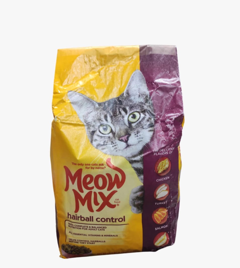 Meow Mix Cat Food Blend for Hairball Control - Chicken, Turkey & Salmon Flavor for Adult Cats