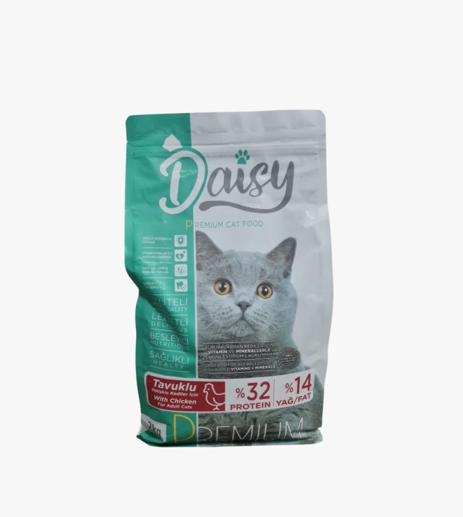 Daisy Premium Cat Food with Chicken for Adult Cats with Optimal Protein and Fat Content and Appealing Design