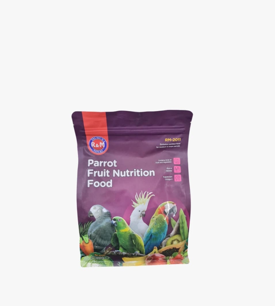 R&M Premium Parrot Food with Fruit Blend for Pet Birds and Special Care in a Healthy Lifestyle
