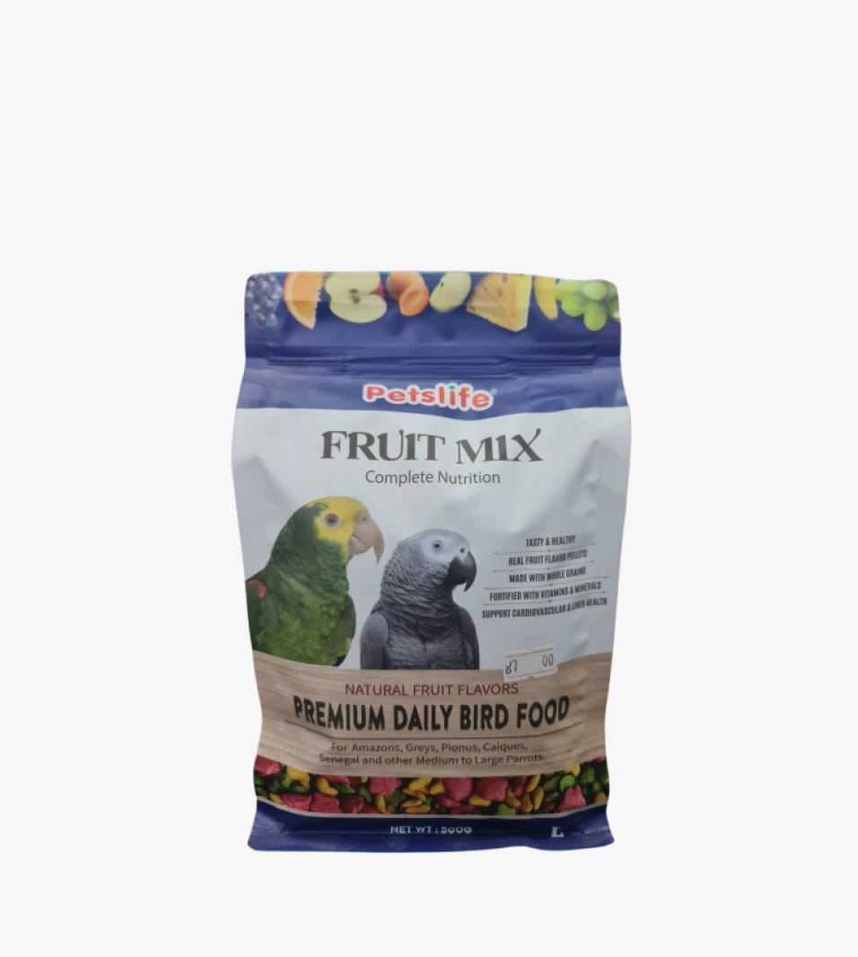 Petslife Fruit Mix for Birds, Daily Complete Nutrition for Medium and Large Parrot Species