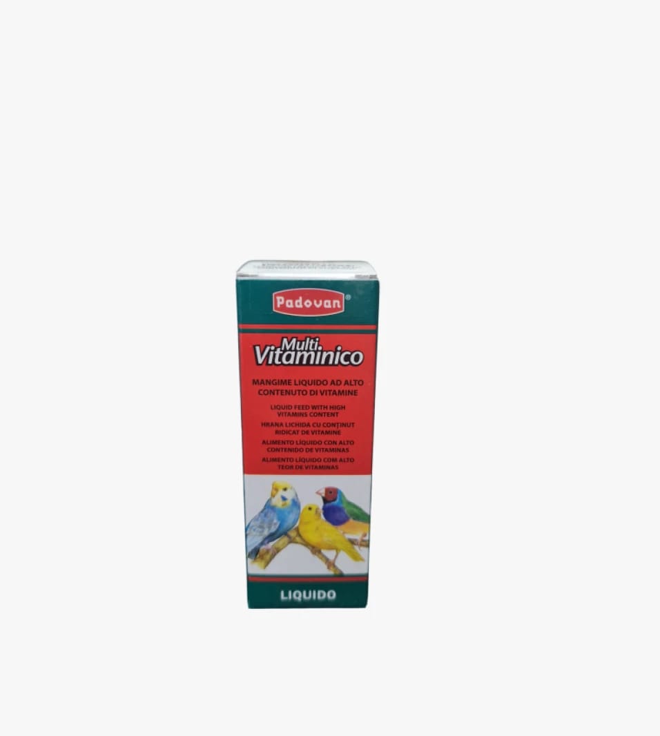 Padovan Liquid Multivitamin Supplement for Cage and Aviary Birds Enhancing Health and Vitality