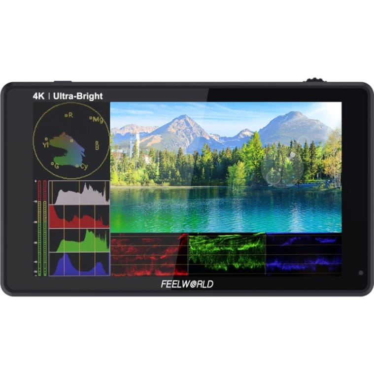 شاشة FeelWorld LUT6S مقاس 6 بوصة تعمل باللمس بسطوع 2600 شمعة/م² ودقة 4K مع مدخل HDMI/3G-SDI