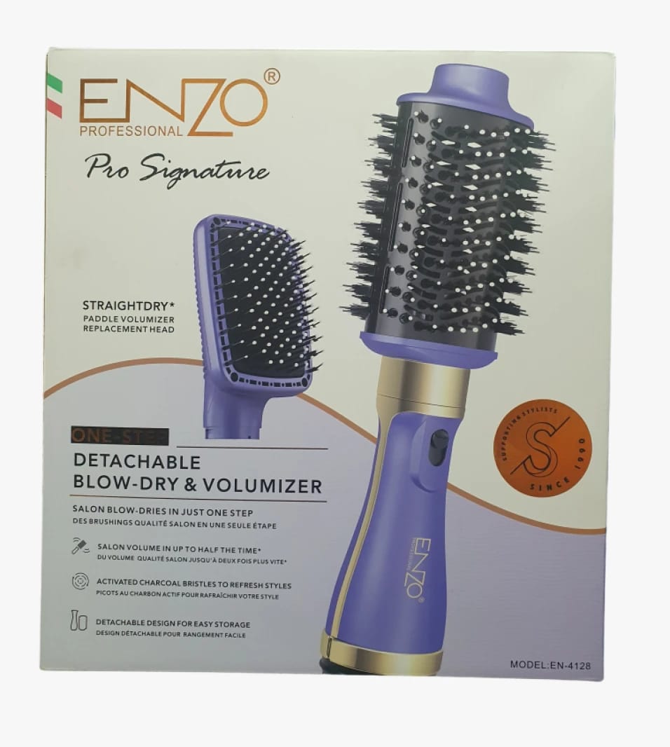 Enzo Professional Multi-functional Brush with Detachable Head for Easy Blow-drying and Professional Styling