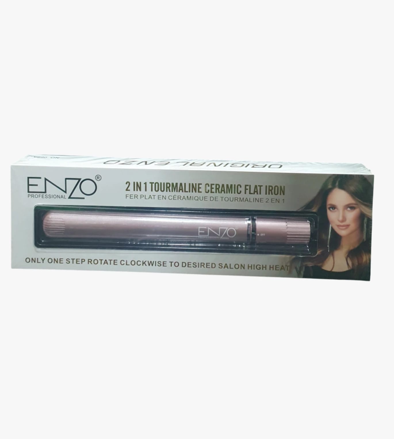 Enzo 2-in-1 Tourmaline Ceramic Flat Iron for Hair Styling, Versatile and Sleek for Personal and Professional Use