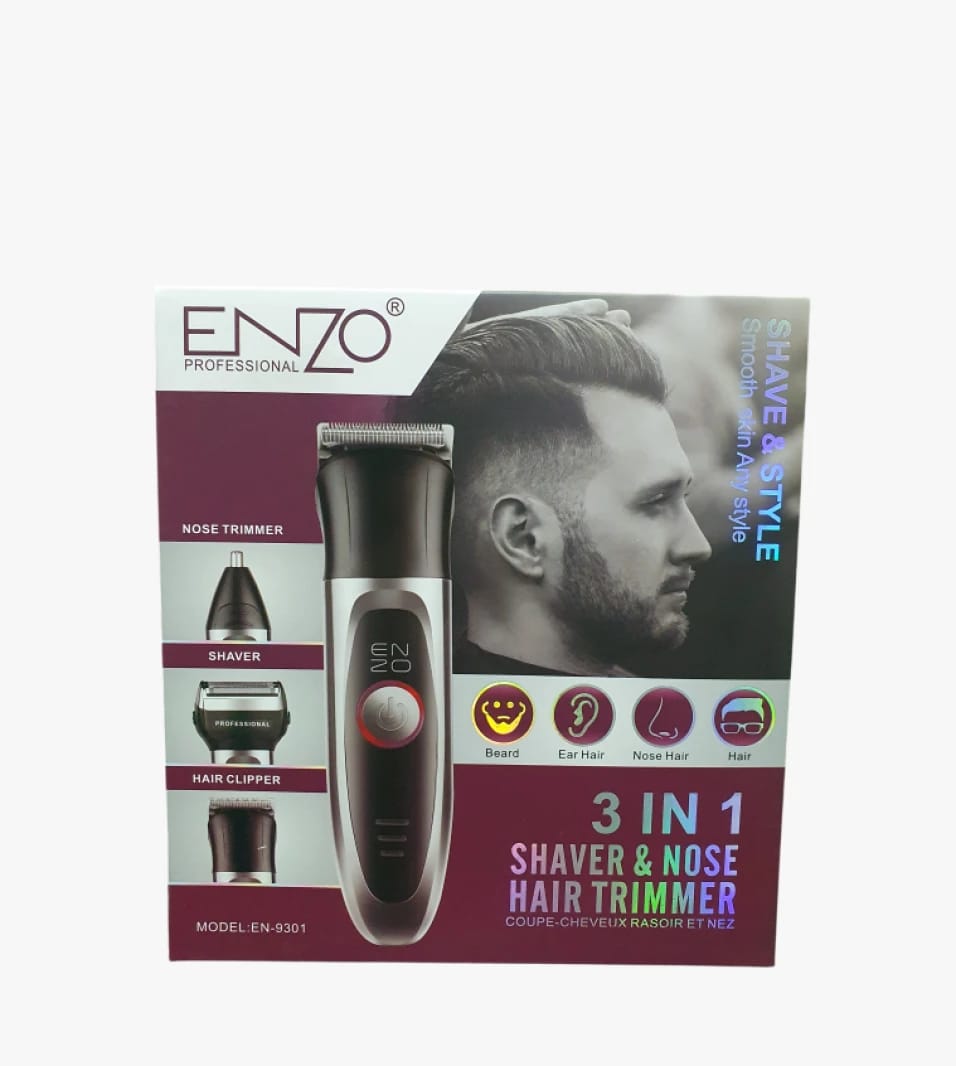 Enzo Professional 3 in 1 Shaver and Trimmer Multi-Use for Men for Perfect Shave, Trimmed Beard, and Daily Style