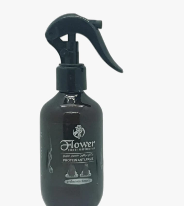 Flower Protein Anti-Frizz Hair Straightener Spray for Curly and Frizzy Hair, Professional Formula for Salon Use, Enhances Shine and Smoothness
