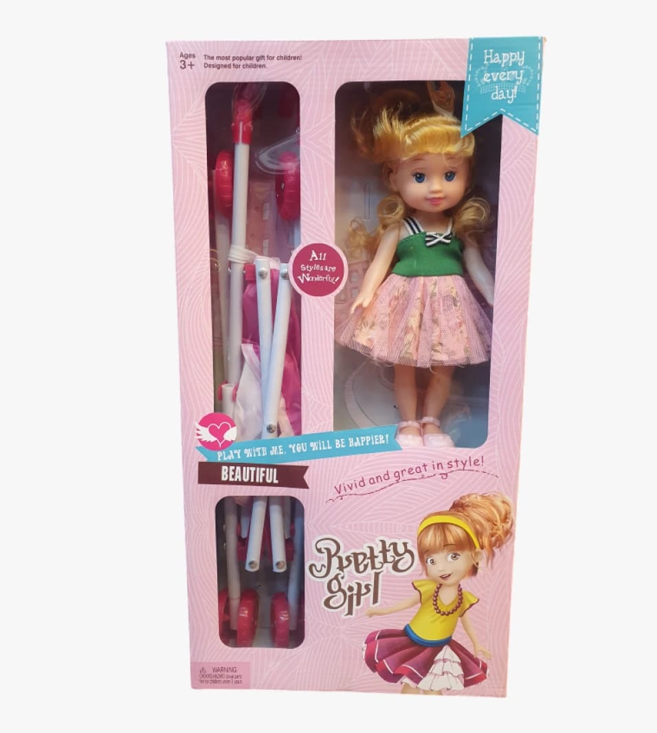 Pretty Girl Doll Colorful Outfit for Girls Aged 3 and Up with Unique Shoe Design and Playful Accessories