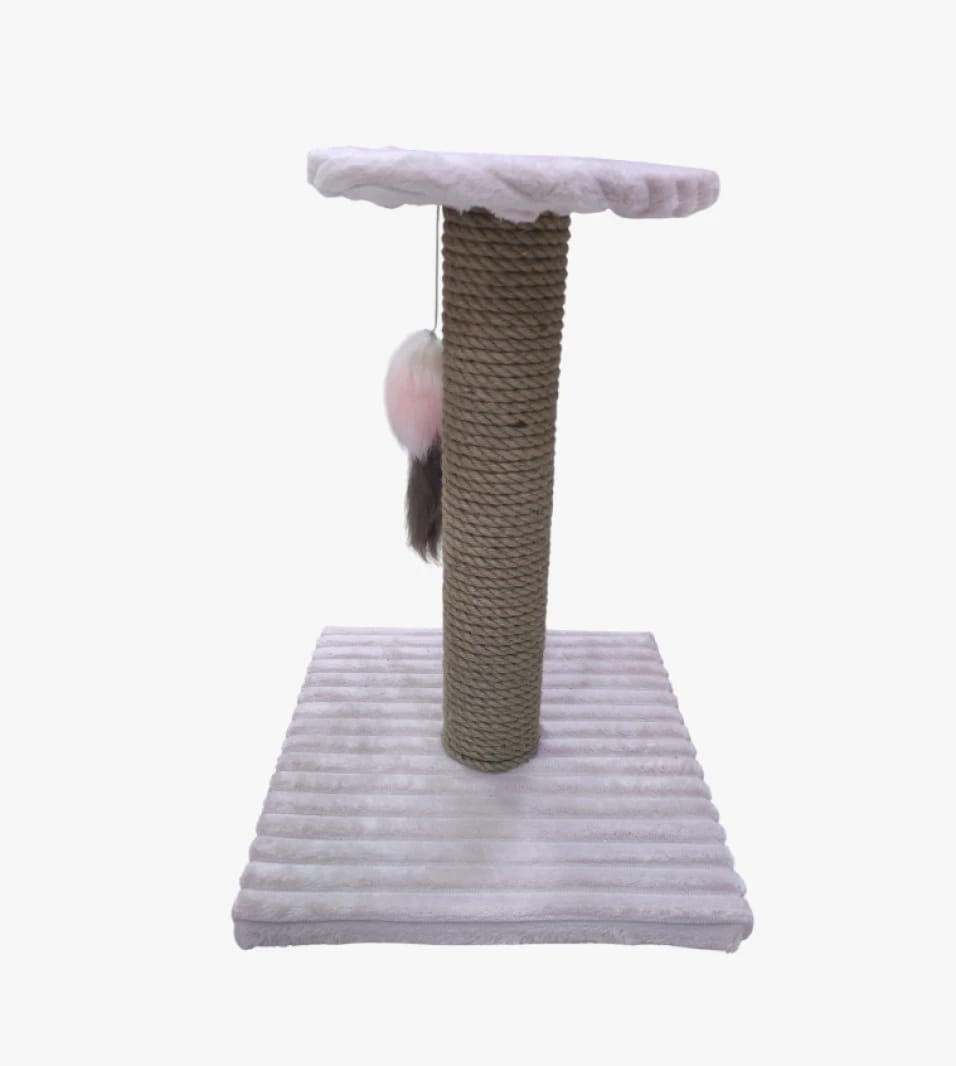 Cat Scratching Tower with Comfortable Cotton Thickness and Hanging Toy for Playful and Restful Cats