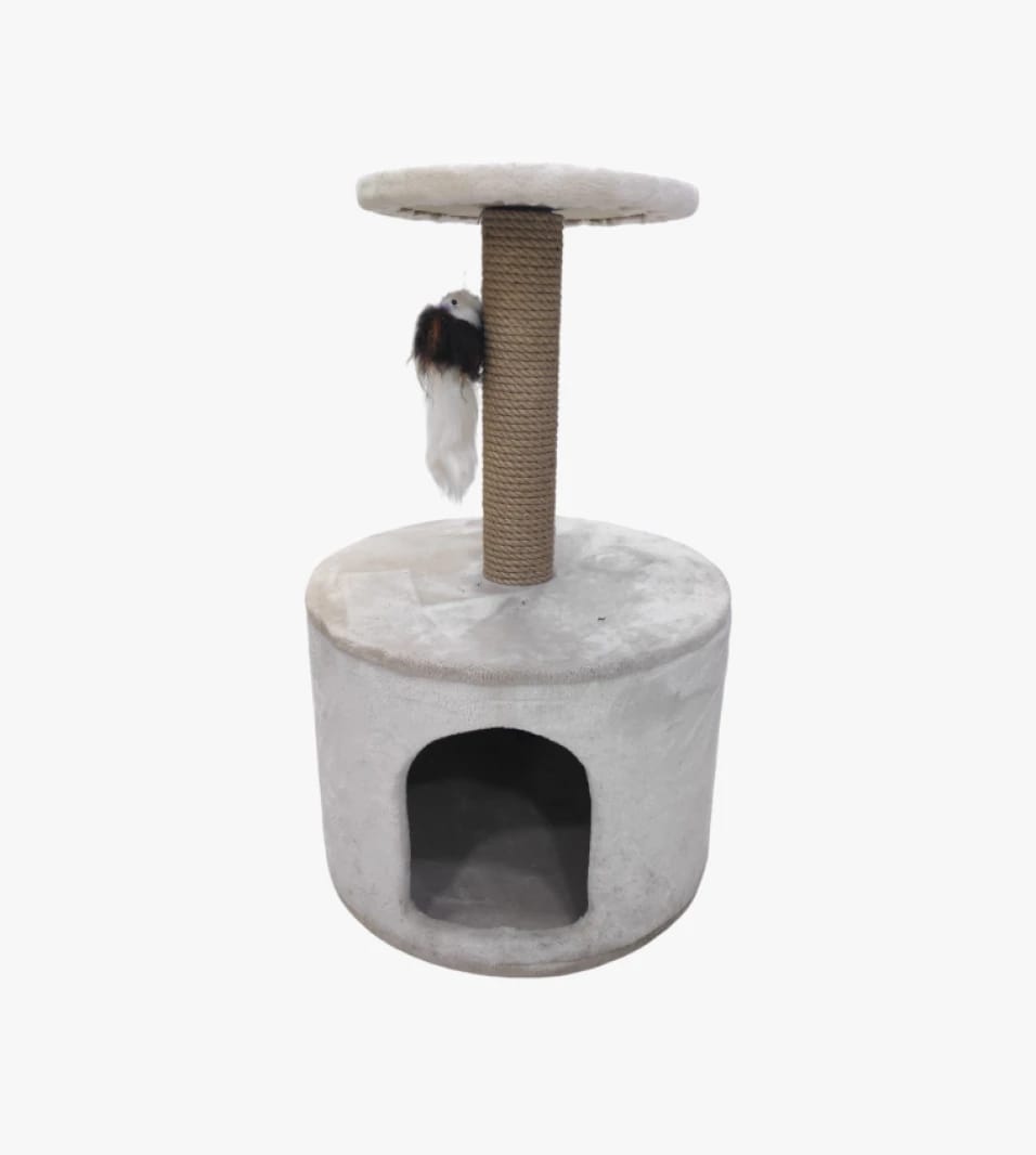 Meow Brand Cat Tree - Multi-Level Design for Home Pets with Hanging Toy and Sleeping Area