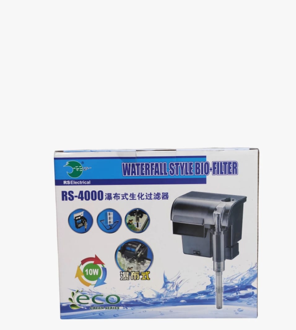 RS Electrical RS-4000 Waterfall Style Bio-Filter Ideal for Aquarium Owners Seeking Efficient Water Purification