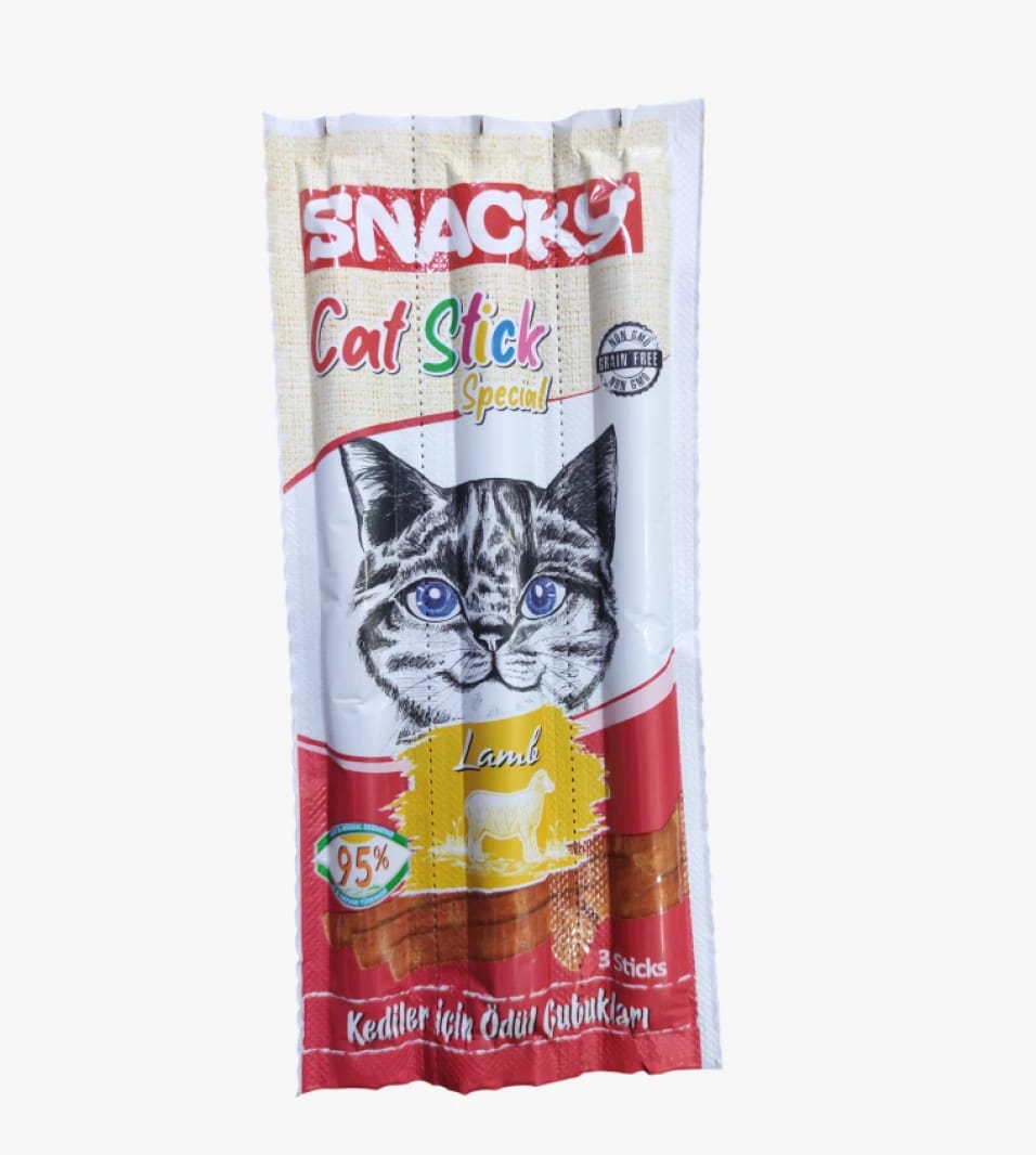 Snacky Cat Stick Special with Lamb Flavor Treats for Domestic Cats, Multi-Flavored, Grain-Free