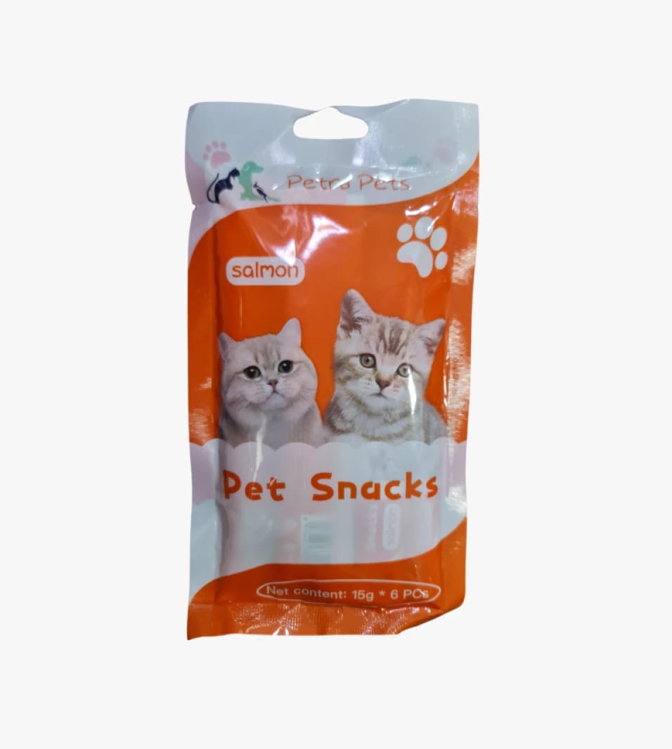 Petra Pets Delicious and Healthy Snack for Cats in Unique Design with Salmon Flavor for Cat Nutrition