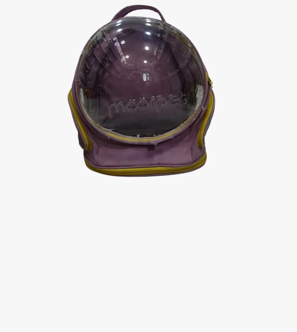 Moonpet Backpack for Girls with Pink and Yellow Space Ball Design Offering Clear World View for Your Pet
