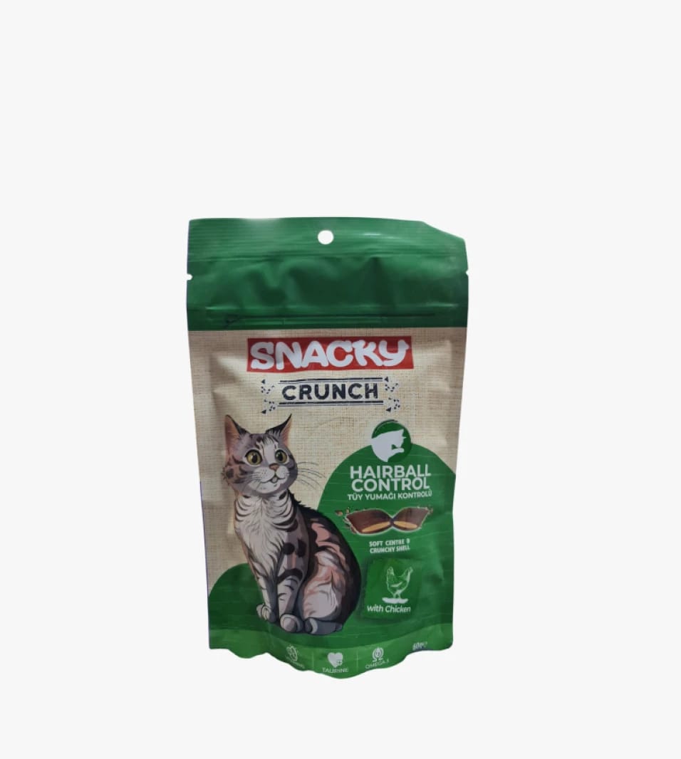 Snacky Crunch Cat Snacks Chicken Flavor with Hairball Control Designed for Cat Health Care