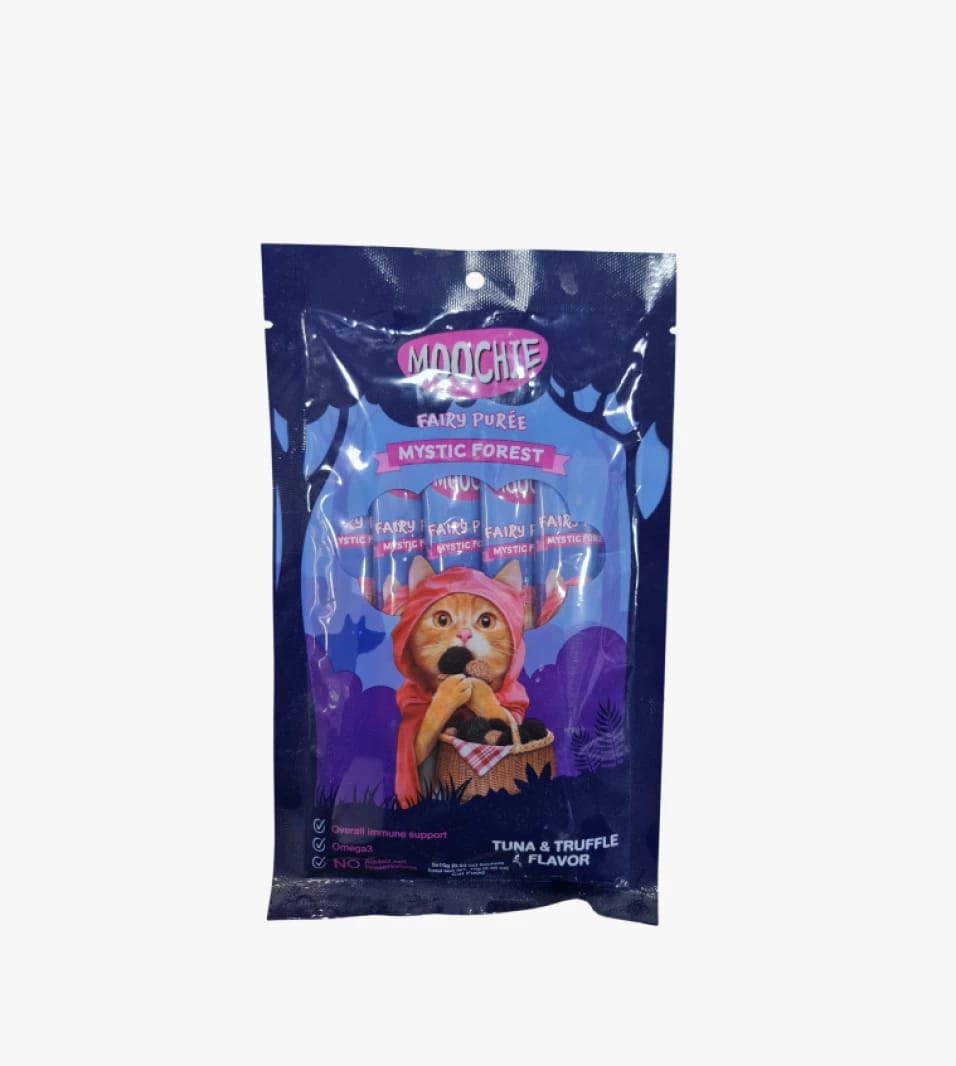 Moochie Fairy Purée Mystic Forest Tuna & Truffle Flavor for Cats Requiring Balanced Nutrition