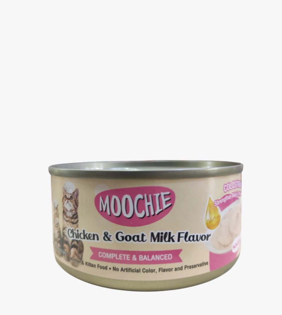 Moochie Cat Food Chicken and Goat Milk Flavor for Mothers and Kittens, Natural, Balanced, and Nutrient-Rich Flavor