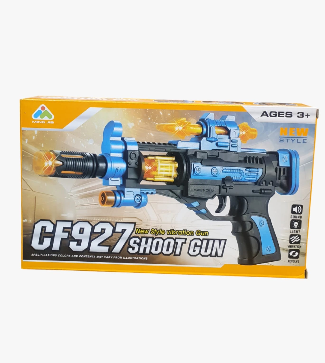 Ming Jiaj CF927 New Style Vibration Toy Gun for Kids with Innovative Blue and Black Design for Educational Fun