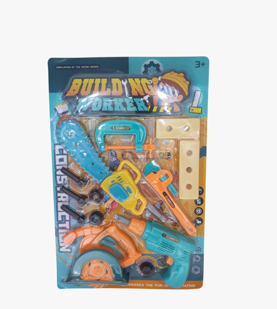 Building Worker Kids Construction Playset with Colorful Miniature Tools for Young Builders' Creative Skills