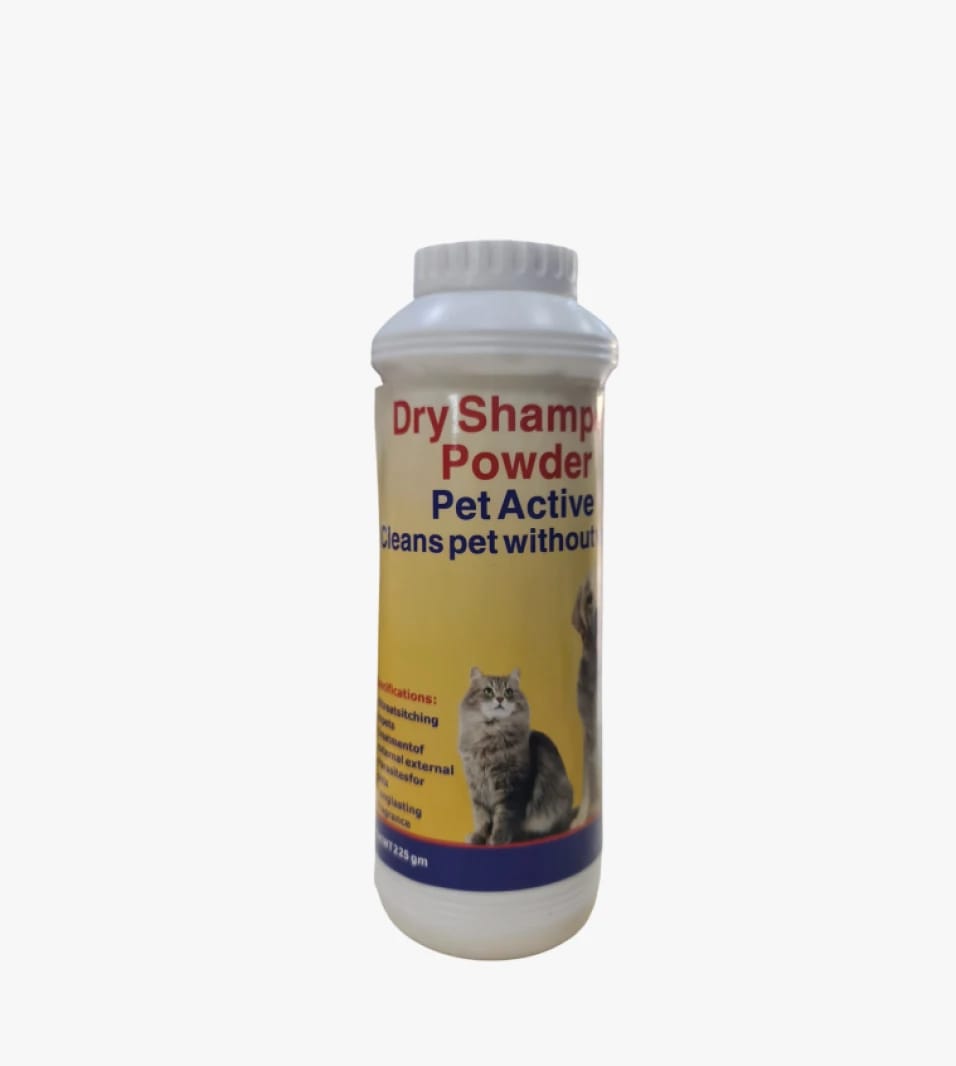 Dry Shampoo Powder for Pets with Active Formula, Perfect for Waterless Cleaning and Immediate Freshness Anywhere