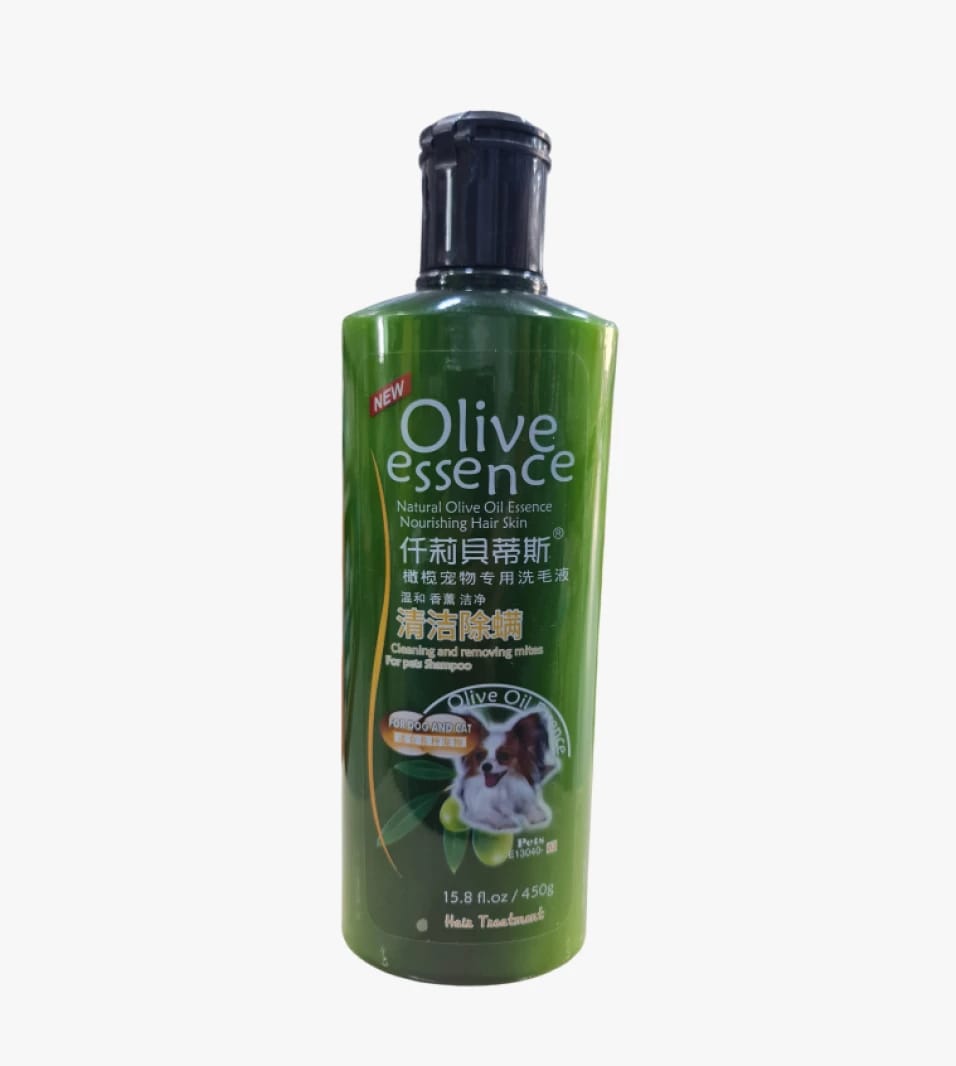 Olive Essence Natural Olive Oil Shampoo for Pet Hair Care, Nourishing and Cleansing for Cats and Dogs, Premium Formula