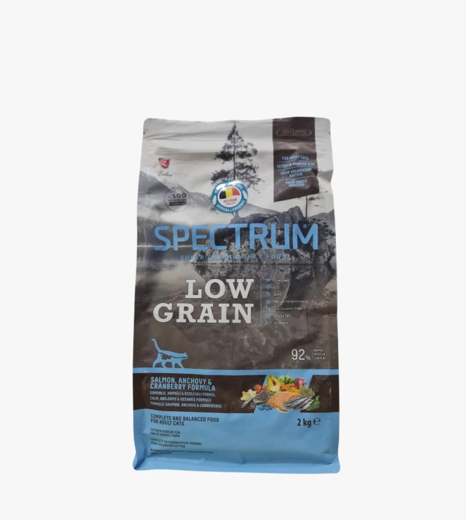 Spectrum Adult Cat Food Low Grain With Salmon, Anchovy, and Cranberry Formula