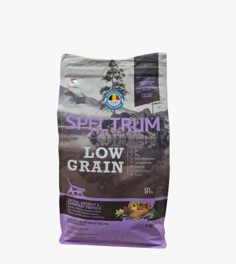 Spectrum Cat Food Low Grain Formula with Salmon, Anchovy & Cranberry for Specialized Cats