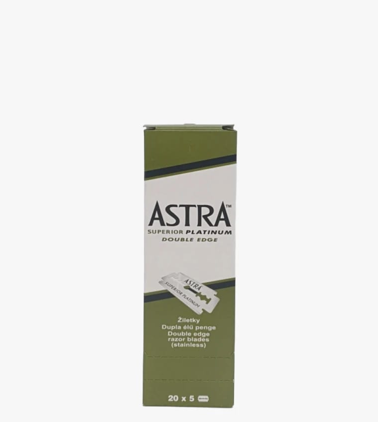 Astra Superior Platinum Double Edge Razor Blades with Innovative Design Specifically Crafted for Men Who Value Precision and Efficiency in Every Shave.