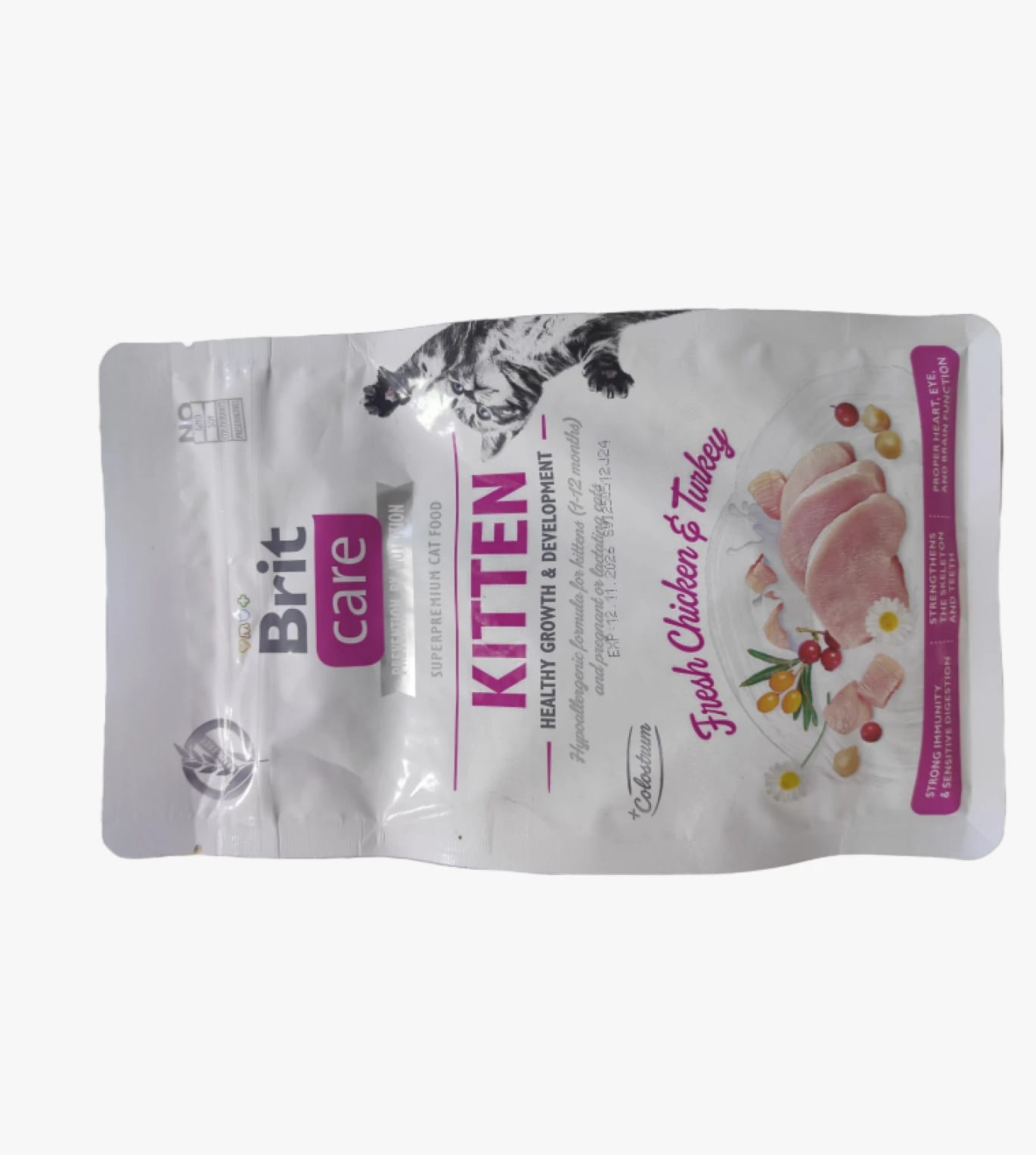 Brit Care Kitten Superpremium Cat Food Fresh Chicken and Turkey Flavor for Exceptional Kitten Growth