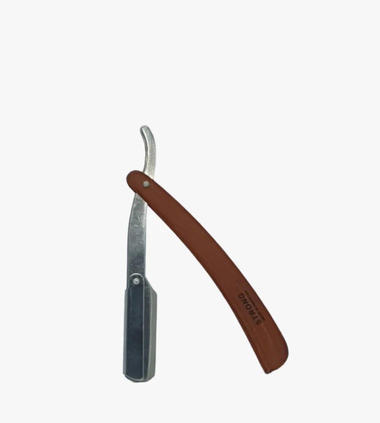 Strong Straight Razor, Classic Comfortable Design, Ideal for Men with Attention to Detail in Beard Care and Personal Style.