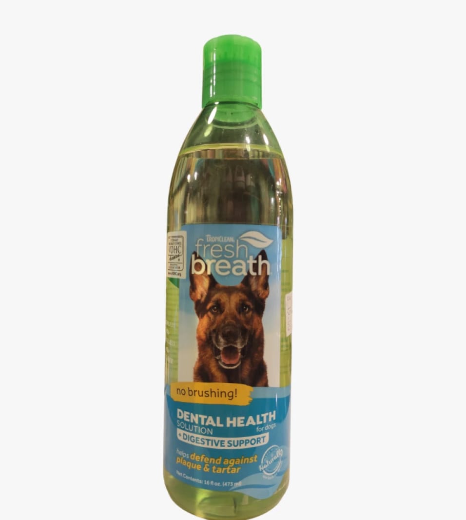 TropiClean Fresh Breath Liquid for Dogs' Oral Care Designed for Dental and Digestive Support
