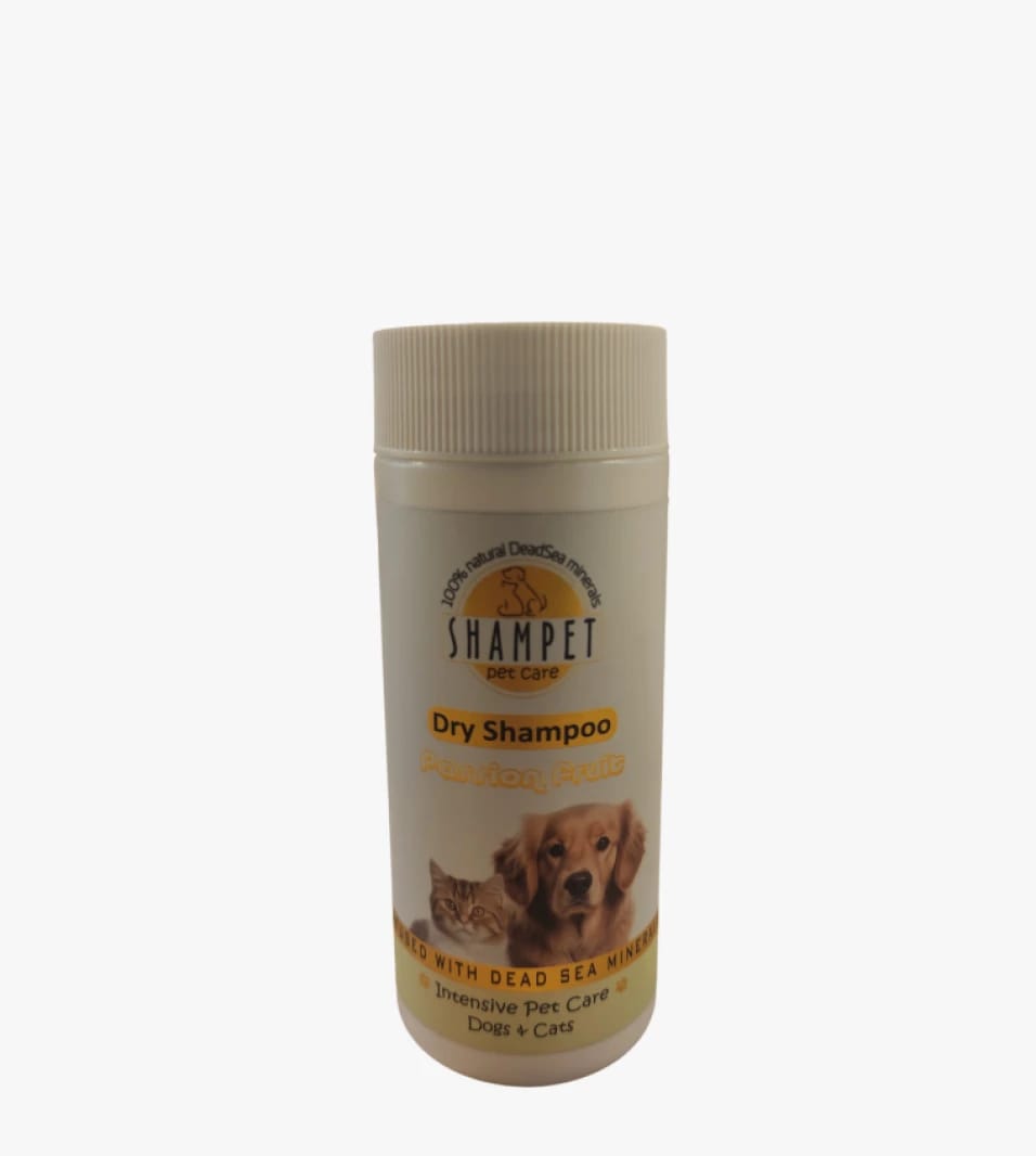 Shampet Dry Shampoo for Pet Care Passion Fruit Intensive for Cats and Dogs with Dead Sea Minerals for Exceptional Care