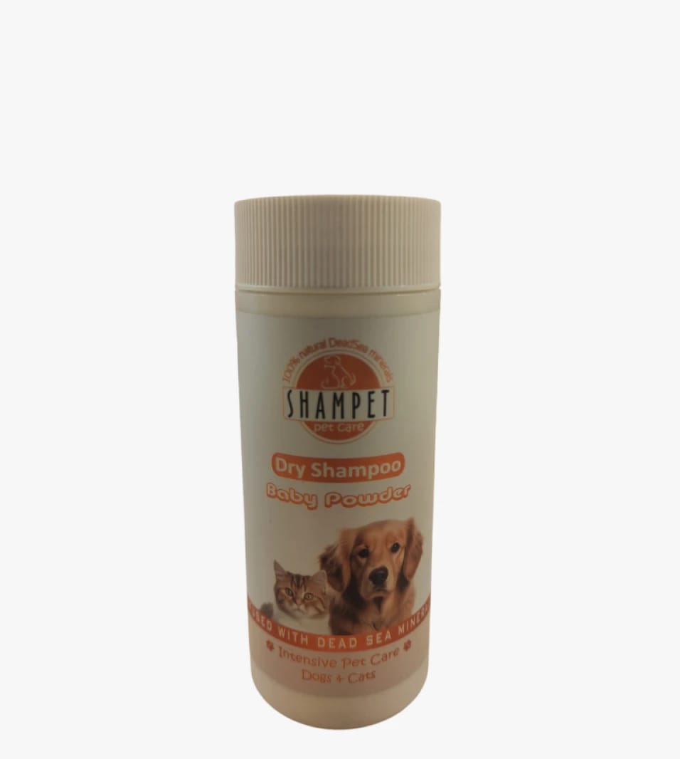 Shampet Pet Care Dry Shampoo with Baby Powder Design for Dogs and Cats