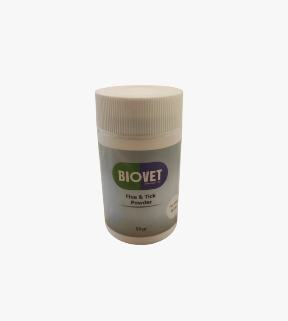 Biovet Flea and Tick Powder for Cats and Dogs with Innovative Design for Pet Care