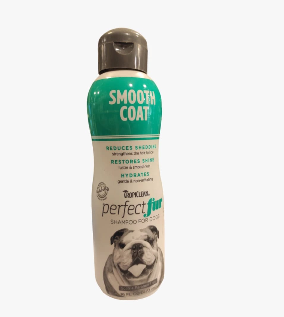 TropiClean Perfect Fur Smooth Coat Shampoo for Dogs with Smooth Fur to Reduce Shedding and Hydrate Skin