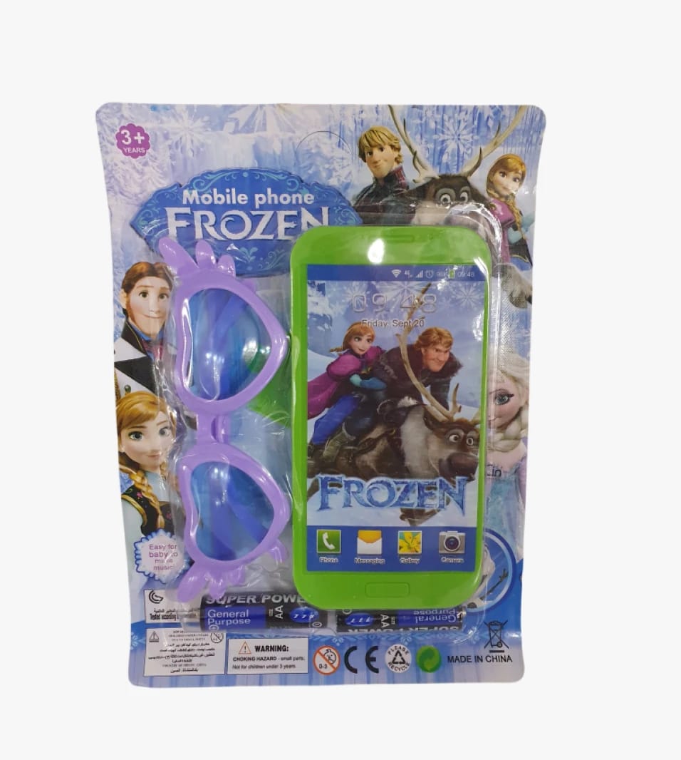 Frozen Toy Mobile Phone for Kids with Colorful Sunglasses in Popular Ice Queen Design for Little Girls