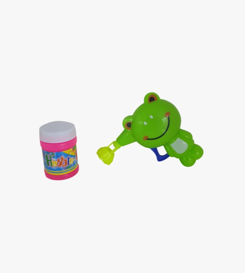 Hubble Bubble Toy for Kids with Smiley Frog Design and Fun Bubble Solution by Hubble
