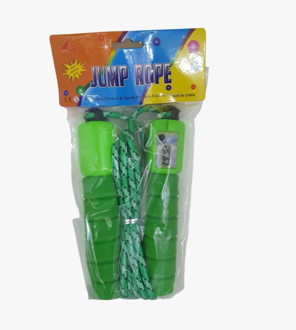 Jump Rope for Kids and Adults in Green with Accurate Digital Counter and Comfortable Handles