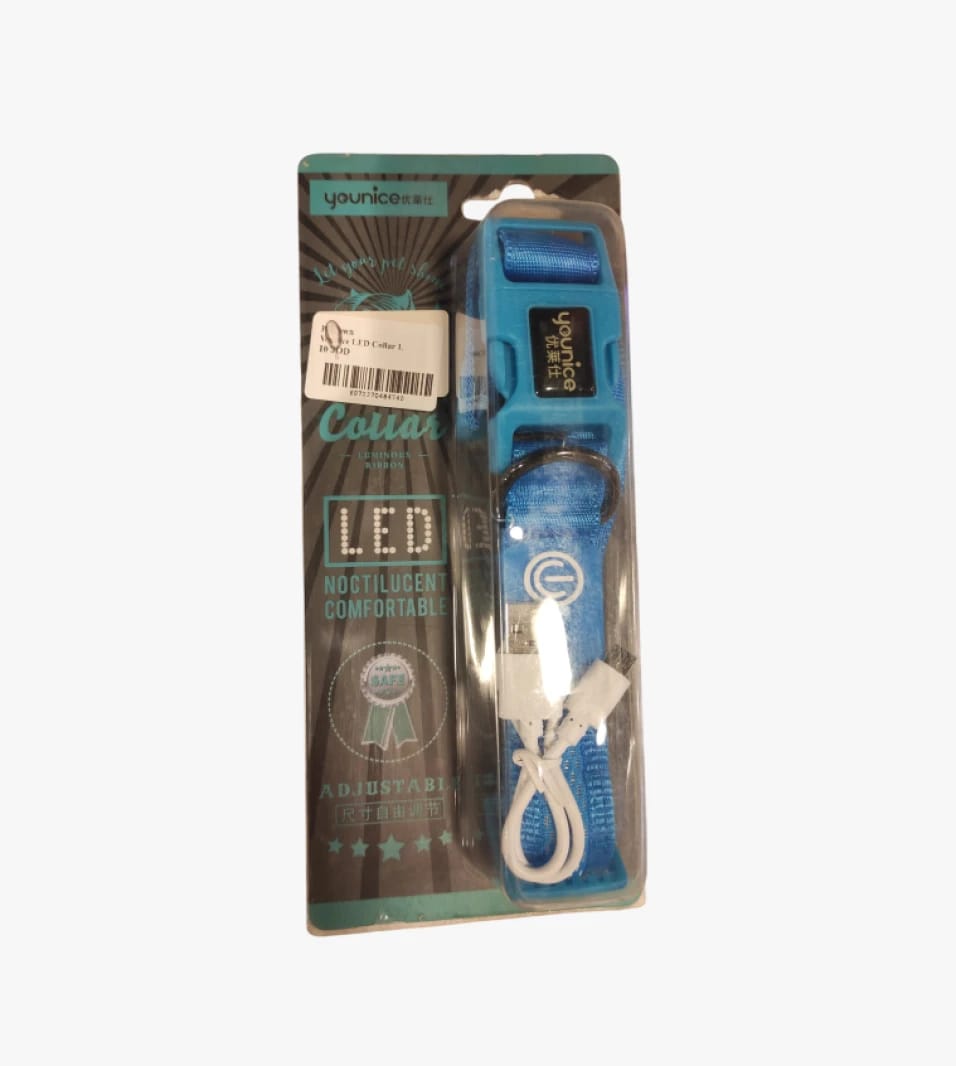 أنتج يو نيس طوق للكلاب بتصميم LED مبتكر سهل التعديل لراحة مثالية للحيوانات الأليفة وهذا الطوق آمن وليلومينيس.