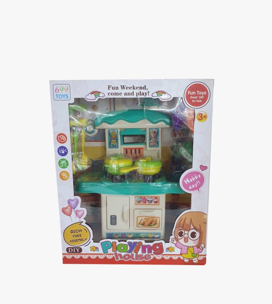 Fun and Colorful Kids' Complete Kitchen Playset by 699 Toys for Weekend Entertainment and Playtime