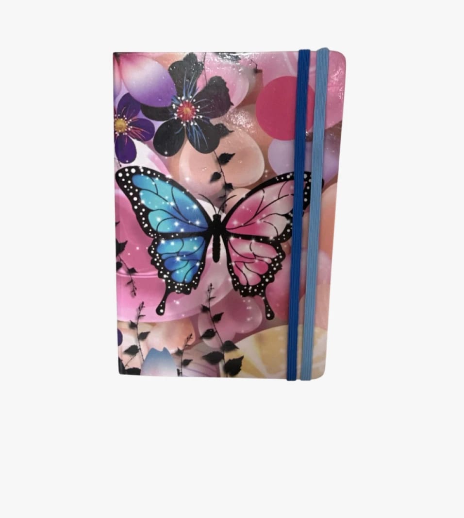 Colorful Butterfly Diary Notebook with Multicolored Floral Cover for Kids and Teens Personal Care and Daily Writing
